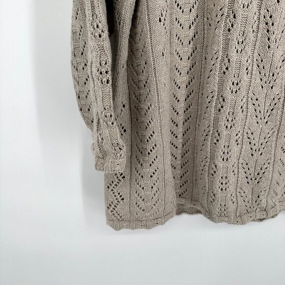 Esprit Sweater Vintage 90's Open Knit Tan Size S - Picture 2 of 5